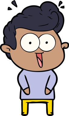 Bir insan tarafından çizilmiş heyecanlı bir çizgi film.