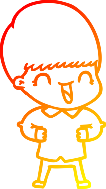 Bir insan tarafından çizilmiş mutlu çizgi film çocuğu çizimi.