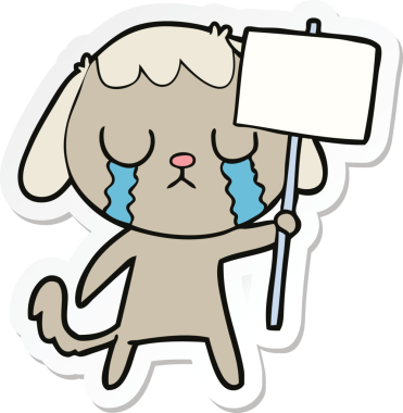 Bir insan tarafından çizilmiş şirin bir köpeğin çıkartması.