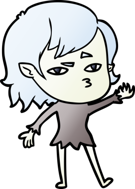 Bir insan tarafından çizilmiş vampir kız çizgi filmi.