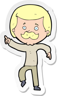 Bir insan tarafından çizilmiş dans eden bir babanın çıkartması.