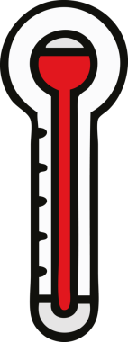 Bir insan tarafından çizilmiş güzel bir cam termometre karikatürü.