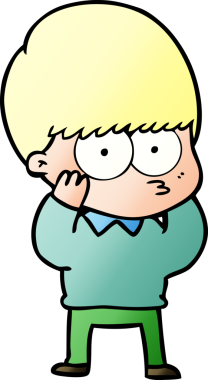 Bir insan tarafından çizilmiş sinirli çizgi film çocuğu.