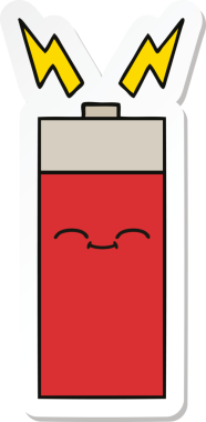 Bir insan tarafından çizilmiş şirin bir karikatür aküsünün çıkartması.