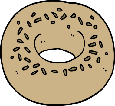 Bir insan tarafından çizilmiş çizgi film çöreği.