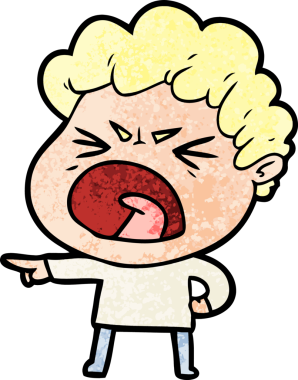 Bir insan tarafından çizilmiş öfkeli bir adam.