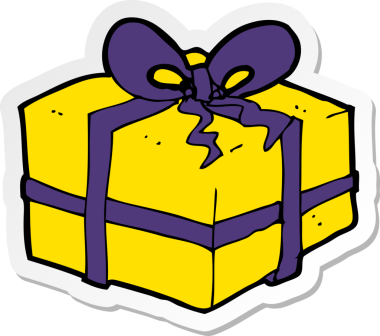 Bir insan tarafından çizilmiş bir karikatür Noel 'inin çıkartması.