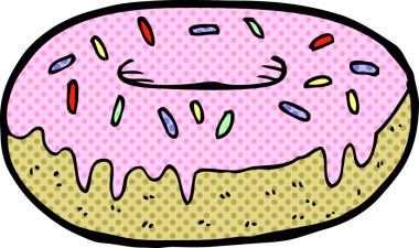 Bir insan tarafından çizilmiş çizgi film çöreği.