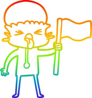 Gökkuşağı gradyan çizgisi. Bir insan tarafından çizilmiş garip bir uzaylı çizgi filmi.