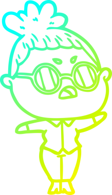 Bir insan tarafından çizilmiş bir çizgi filmin soğuk gradyan çizimi.