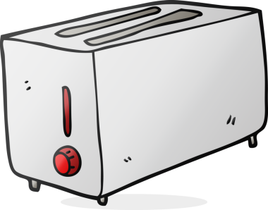 Bir insan tarafından çizilmiş karikatür tost makinesi.