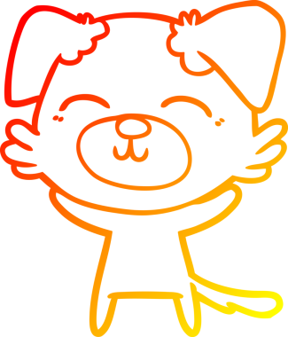 Bir insan tarafından çizilmiş çizgi film köpeğinin sıcak çizgi çizimi