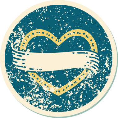 Bir insan tarafından çizilmiş kalp ve bayrağın sembolik depresif dövme şekli