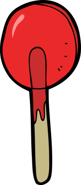 Bir insan tarafından çizilmiş şeker lolipopu.