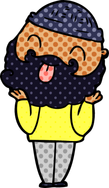 Bir insan tarafından çizilmiş sakallı bir adam.