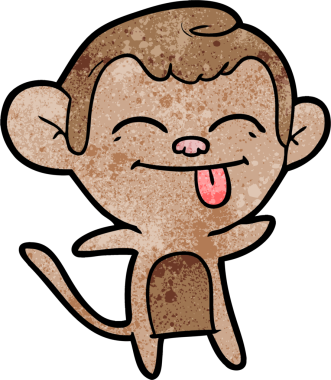 Bir insan tarafından çizilmiş komik çizgi maymun.