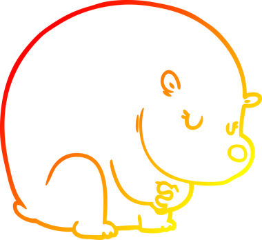 Bir insan tarafından çizilmiş şirin bir kutup ayısının sıcak çizgi çizimi