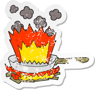 Bir insan tarafından çizilmiş kızgın tavanın gerilimli yapıştırması.