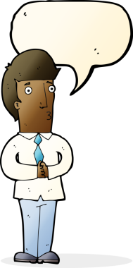 Bir insan tarafından çizilmiş konuşma balonlu sinirli bir adam.