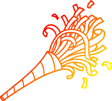 Bir insan tarafından çizilmiş bir karikatür parti boynuzu çizimi.