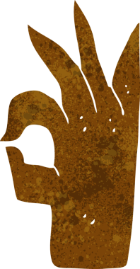 Bir insan tarafından çizilmiş el hareketi.