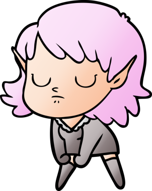 Bir insan tarafından çizilmiş bir elf kızı.