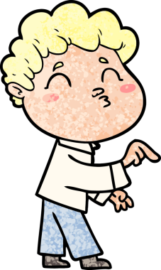 Çizgi film adamı somurtuyor Bir insan tarafından çizilmiş