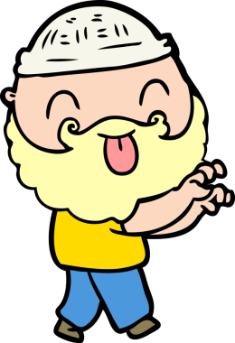 Bir insan tarafından çizilmiş sakallı bir adam.