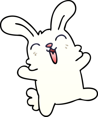 bir insan tarafından çizilmiş gölgeli garip çizgi film tavşanı