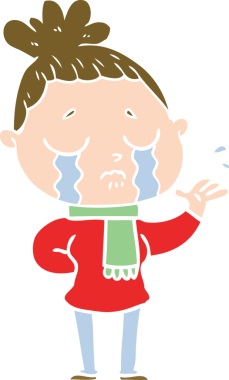 Bir insan tarafından çizilmiş düz renkli karikatür.