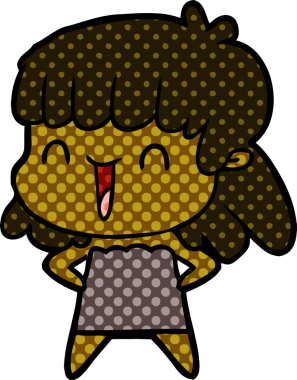 Bir insan tarafından çizilmiş karikatür kadın.