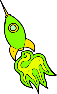 bir insan tarafından çizilmiş uzay roketi