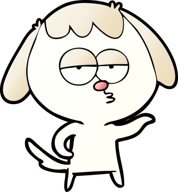 Bir insan tarafından çizilmiş, sıkılmış bir köpek.