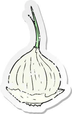 Bir insan tarafından çizilmiş bir karikatür soğanın gerilemiş etiketi.