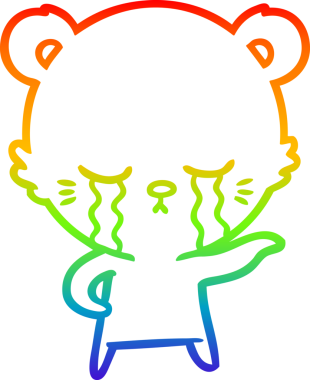 gökkuşağı gradyan çizgi çizimi bir insan tarafından çizilen ağlayan çizgi film kutup ayısı