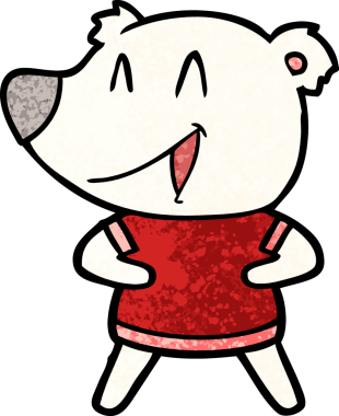 Bir insan tarafından çizilmiş mutlu kutup ayısı karikatürü