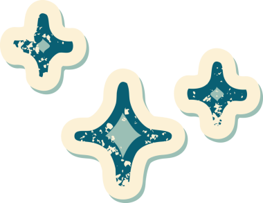 Bir insan tarafından çizilmiş bir yıldızın sembolik dövmeli görüntüsü