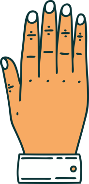 Bir insan tarafından çizilmiş bir elin ikonik dövme şekli