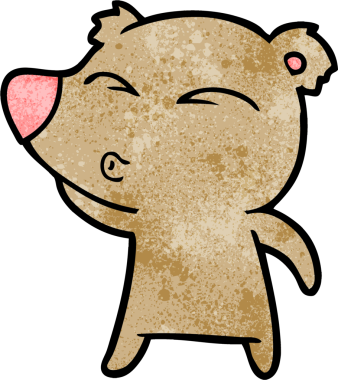 bir insan tarafından çizilmiş bir karikatür ıslık ayısı