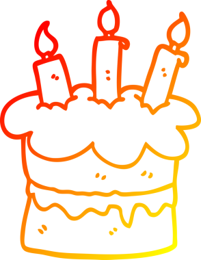 Bir insanın çizdiği çikolatalı pastanın sıcak çizgi çizgisi.