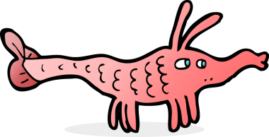 Bir insan tarafından çizilmiş karides.