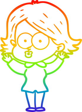 Gökkuşağı gradyan çizimi Bir insan tarafından çizilen çizgi film kızı