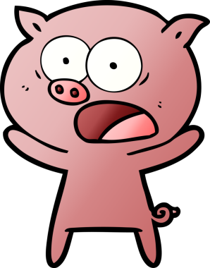 Bir insan tarafından çizilmiş domuz bağırması.