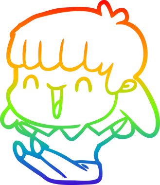 gökkuşağı gradyan çizimi bir insan tarafından çizilmiş bir karikatür kadın