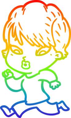 gökkuşağı gradyan çizimi bir insan tarafından çizilmiş bir karikatür kadın