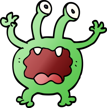 Bir insan tarafından çizilmiş karalama canavarı.