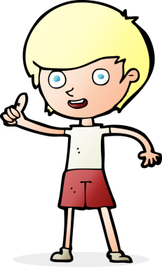 Çizgi filmci çocuk bir insan tarafından çizilmiş baş parmak işareti veriyor.