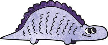 Bir insan tarafından çizilmiş tarih öncesi dinozor karalaması.