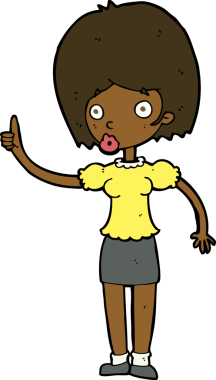 Bir insan tarafından çizilmiş bir fikri olan karikatür kadın.