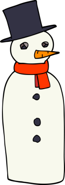 Bir insan tarafından çizilmiş geleneksel kardan adam çizimi.